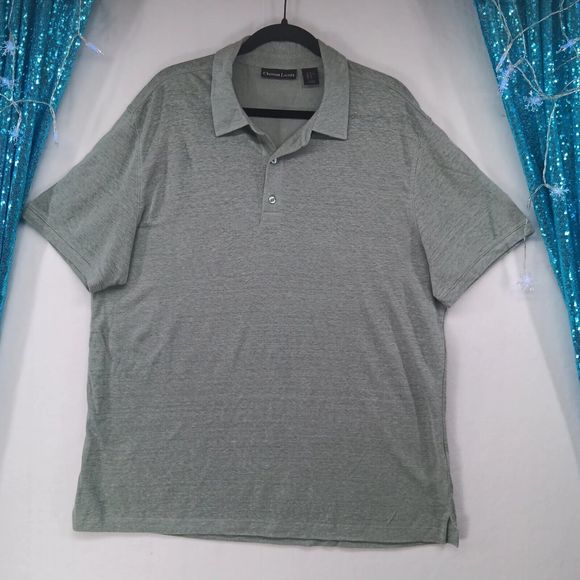 NWOT Christian Lacroix Designer Mens Polo 100% Linen Size XL Sage Green Collared - Picture 1 of 16